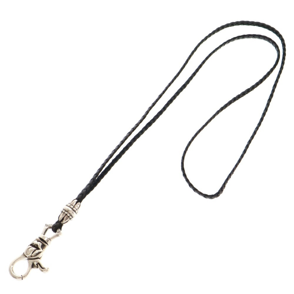CHROME HEARTS(クロムハーツ) LIPS&TONGUE LANYARS リップ&タン ランヤード クリップホルダー レザーネックレス シルバー/ブラック