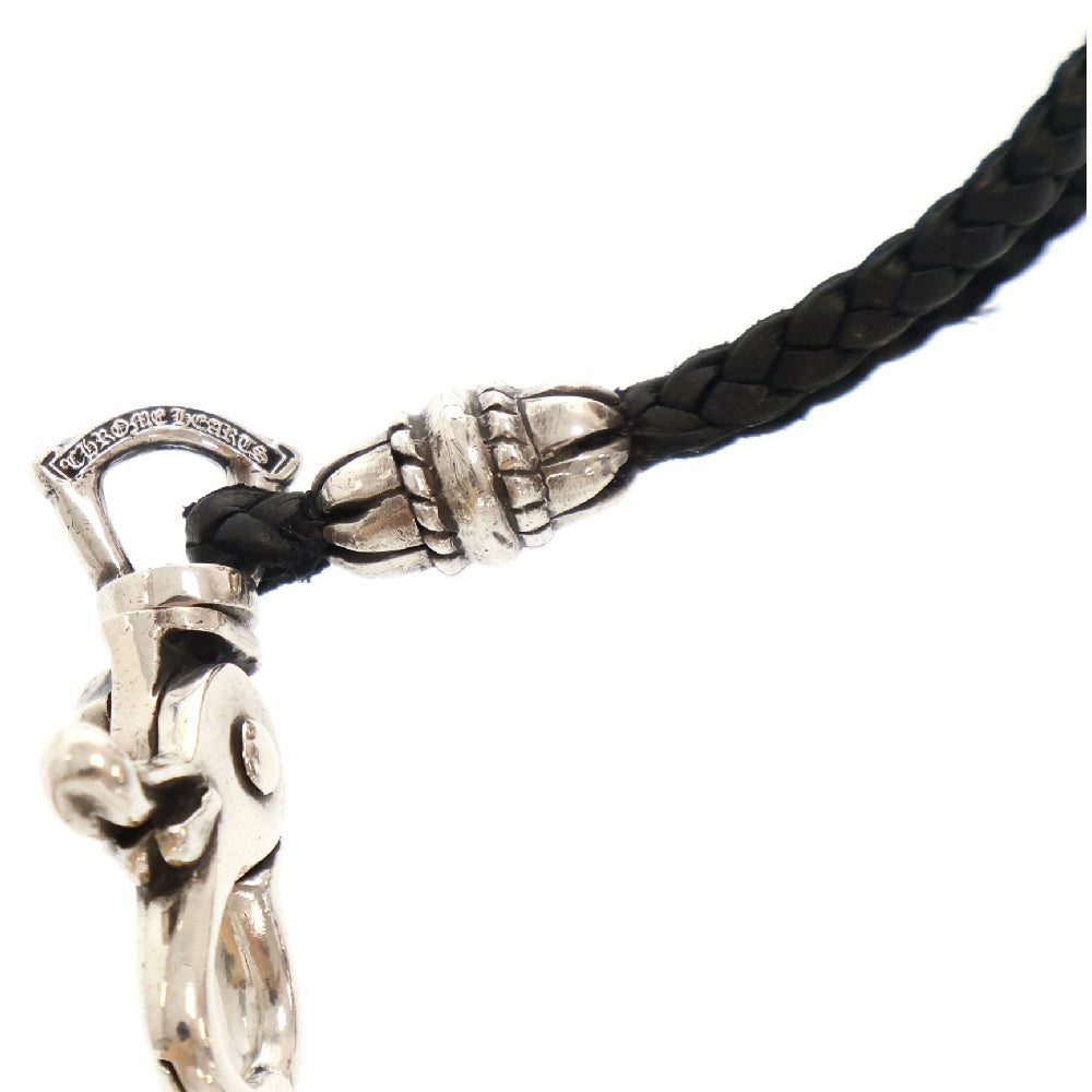 CHROME HEARTS(クロムハーツ) LIPS&TONGUE LANYARS リップ&タン ランヤード クリップホルダー レザーネックレス シルバー/ブラック