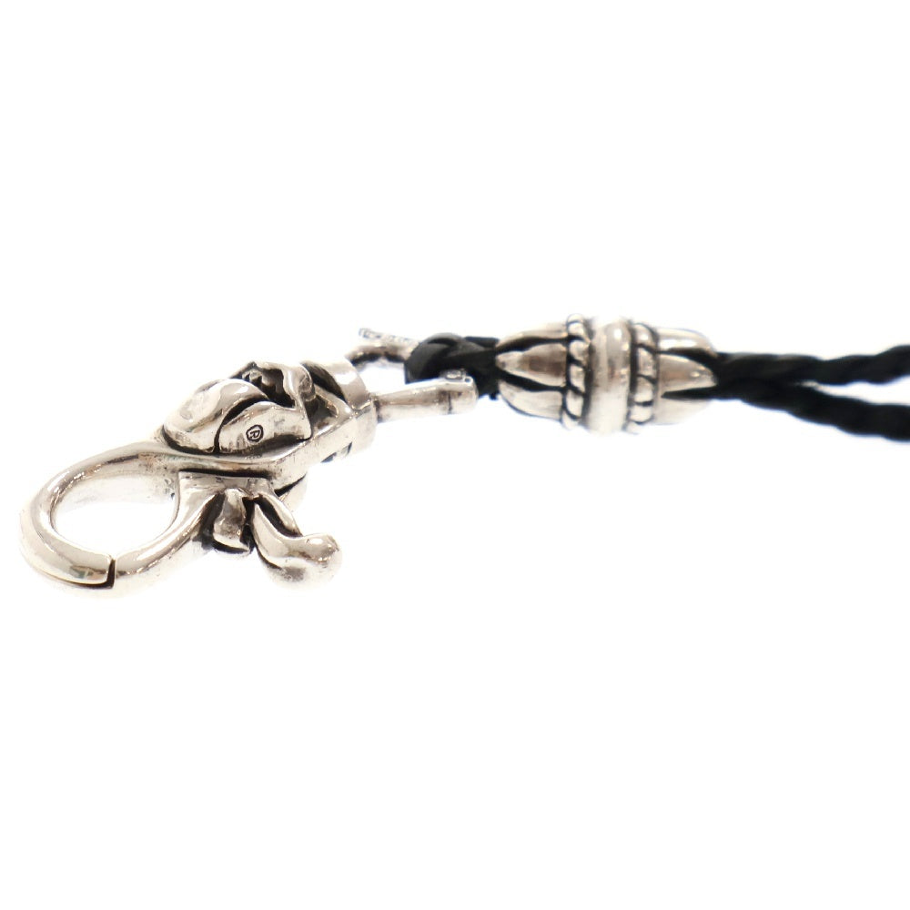 CHROME HEARTS(クロムハーツ) LIPS&TONGUE LANYARS リップ&タン ランヤード クリップホルダー レザーネックレス シルバー/ブラック