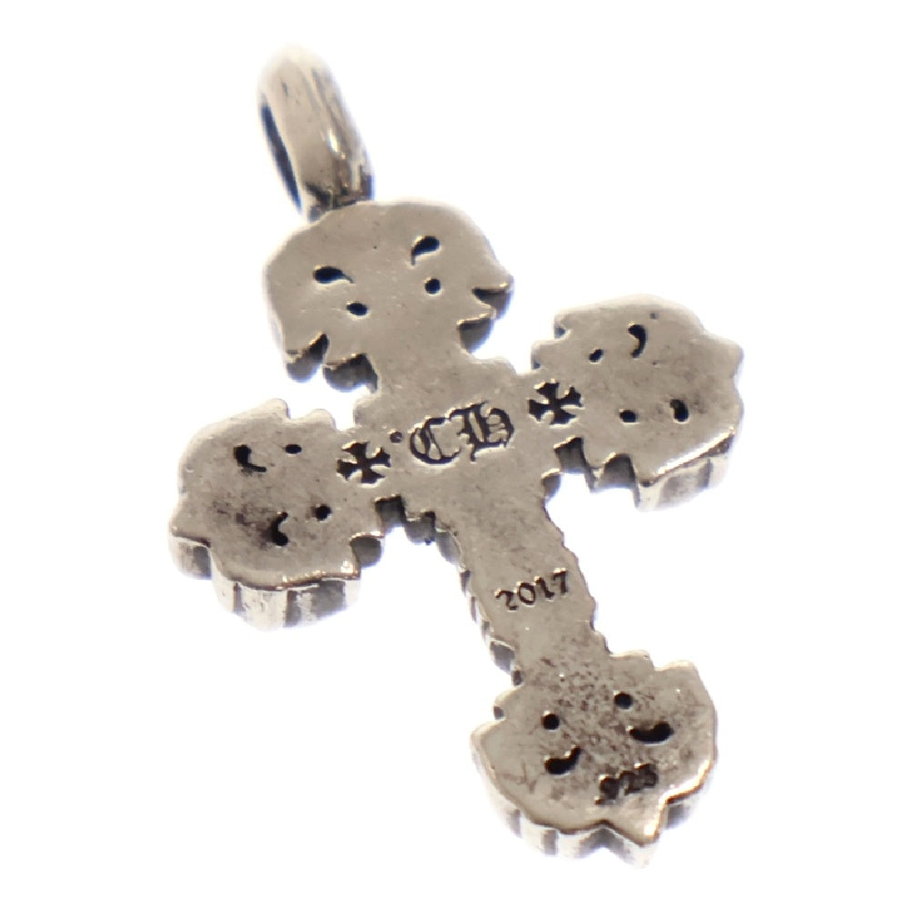 CHROME HEARTS(クロムハーツ) CHARM FILIGREE TINY P DMND タイニーフィリグリークロス PAVEダイヤ チャーム シルバーネックレストップ