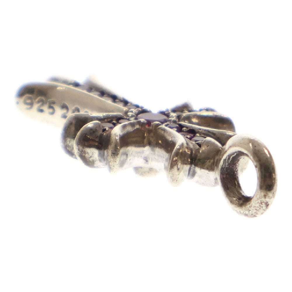 CHROME HEARTS(クロムハーツ) TNY CRSF P P/SAP タイニーファットクロス パヴェピンクサファイア ペンダント シルバーネックレストップ
