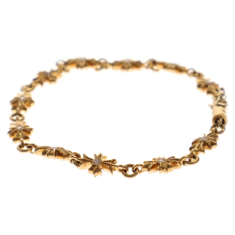 CHROME HEARTS(クロムハーツ) 22K TNY E CH PLS P D タイニーECHプラス PAVEダイヤ ゴールドブレスレット 11LINK