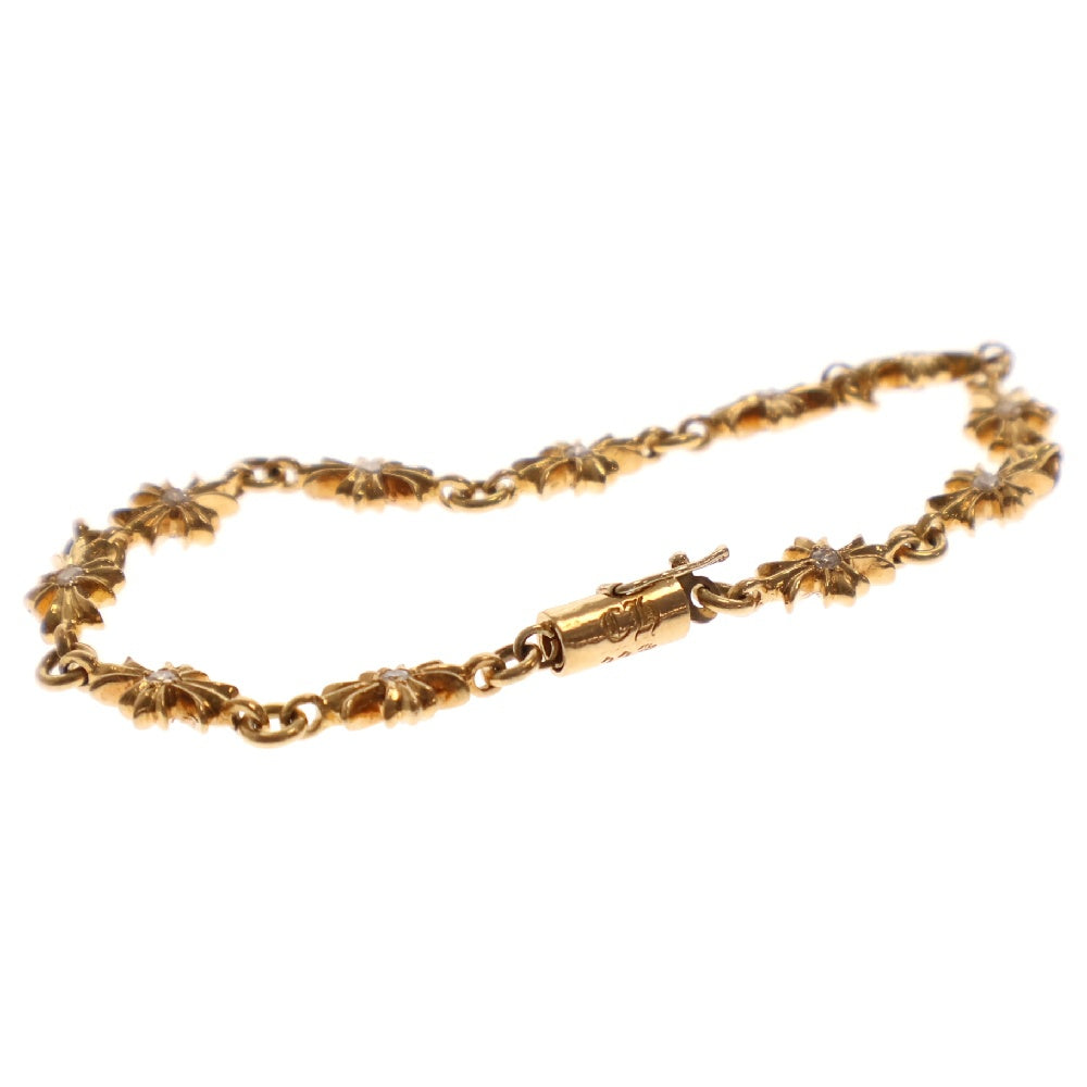 CHROME HEARTS(クロムハーツ) 22K TNY E CH PLS P D タイニーECHプラス PAVEダイヤ ゴールドブレスレット 11LINK