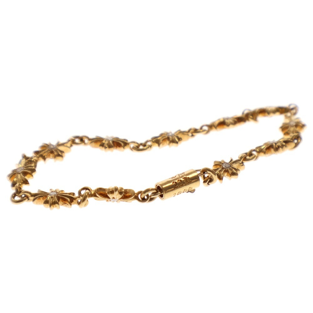 CHROME HEARTS(クロムハーツ) 22K TNY E CH PLS P D タイニーECHプラス PAVEダイヤ ゴールドブレスレット 11LINK