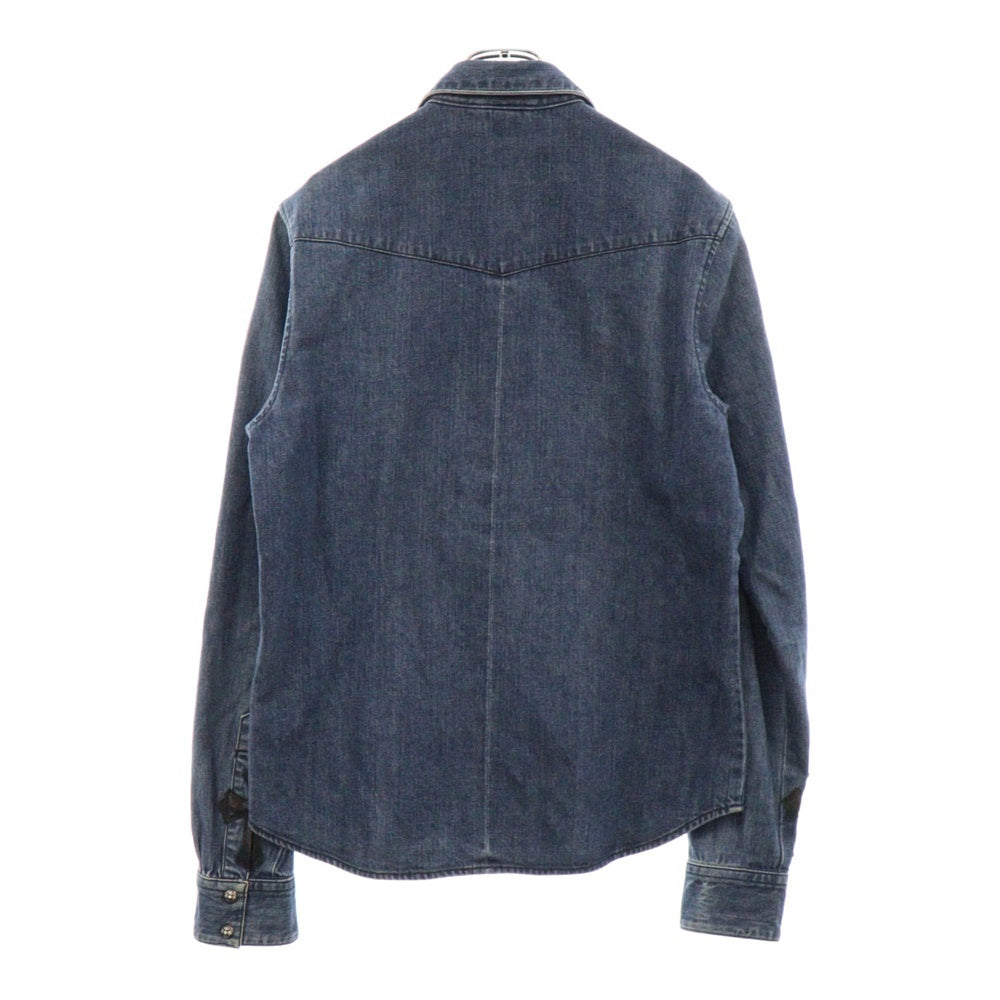 CHROME HEARTS(クロムハーツ) DENIM WESTERN クロスボールボタン デニムウエスタンシャツ 長袖シャツ インディゴ ※国内ギャラ付き