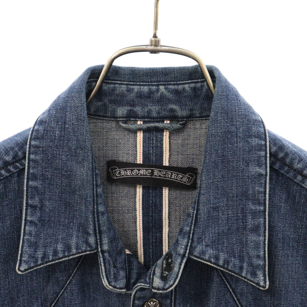 CHROME HEARTS(クロムハーツ) DENIM WESTERN クロスボールボタン デニムウエスタンシャツ 長袖シャツ インディゴ ※国内ギャラ付き
