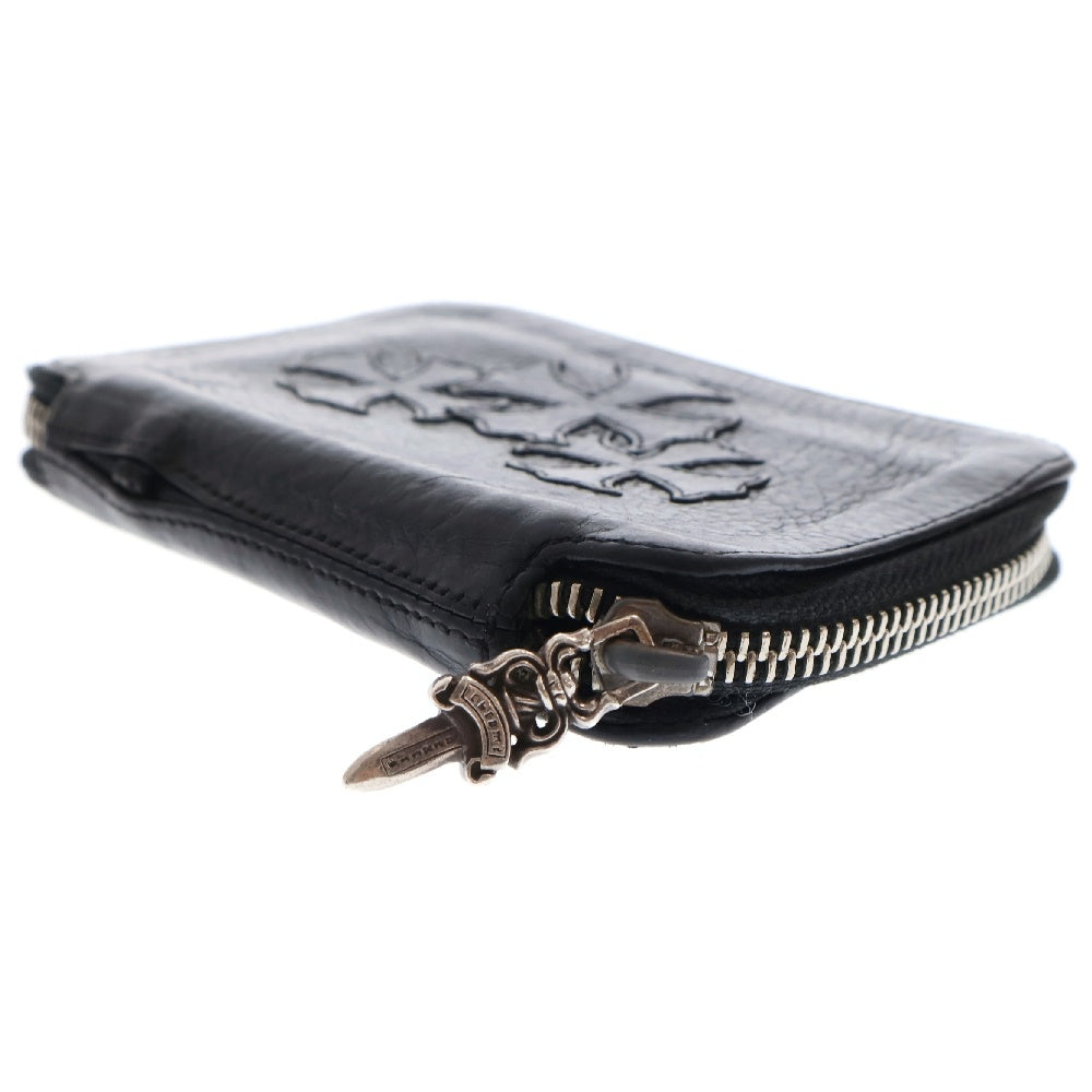 CHROME HEARTS(クロムハーツ) BABY BANK ROBBER クロスパッチラウンドジップレザーウォレット財布