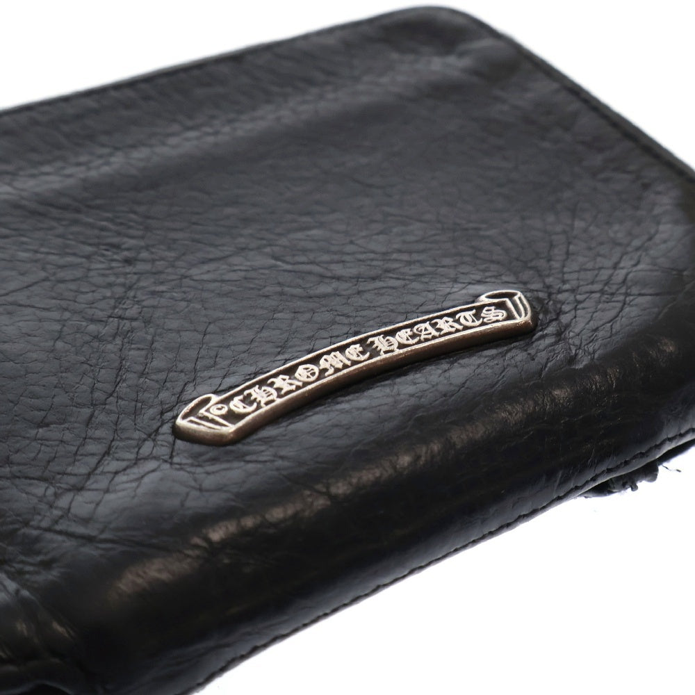 CHROME HEARTS(クロムハーツ) BABY BANK ROBBER クロスパッチラウンドジップレザーウォレット財布