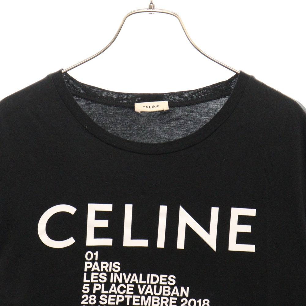 CELINE(セリーヌ) 19SS フロントロゴプリント 半袖Tシャツ カットソー ブラック X008375E