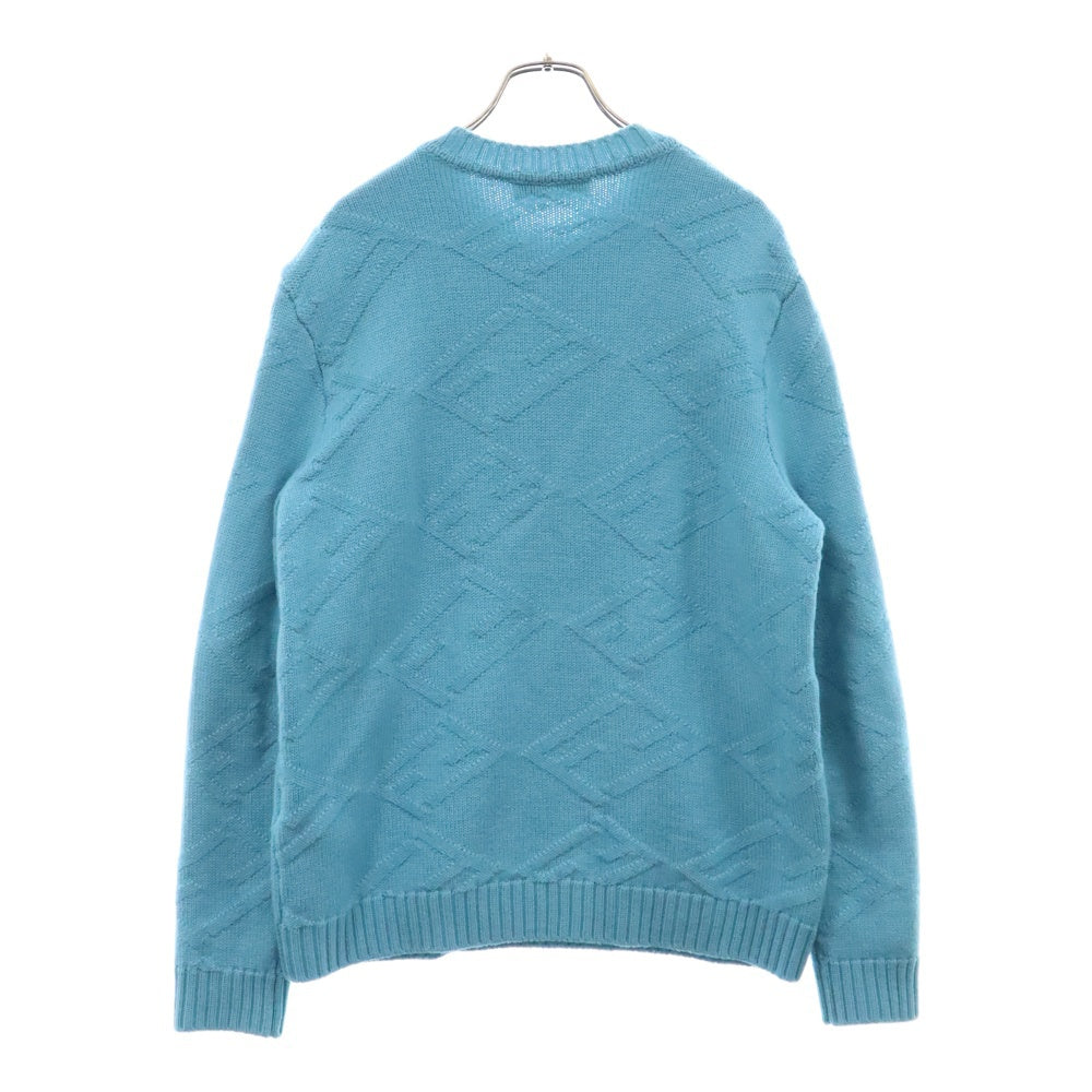 FENDI(フェンディ) ズッカ柄 クルーネックニットセーター ブルー FZX127 AM61