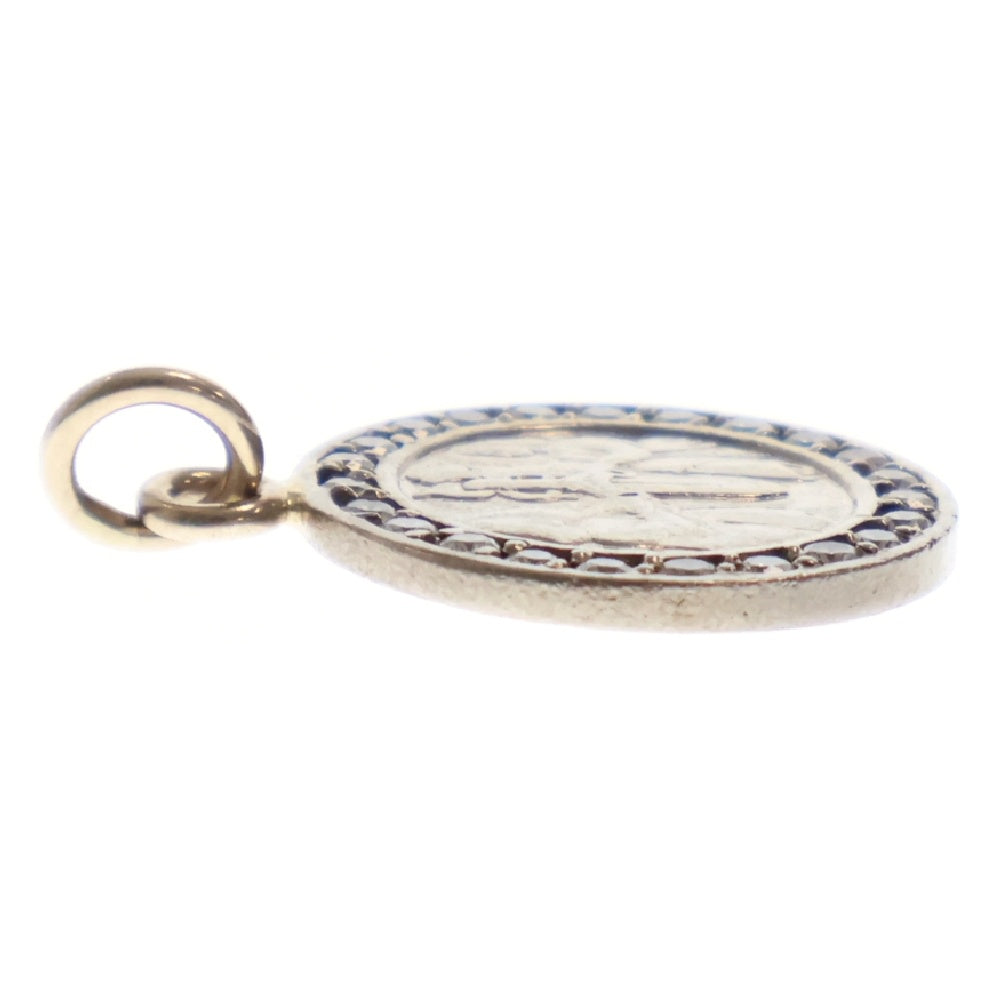 CHROME HEARTS(クロムハーツ) 18K CHRM ANGL MDL P/D/エンジェルメダルチャーム PAVEダイヤ/ホワイトゴールドネックレストップ