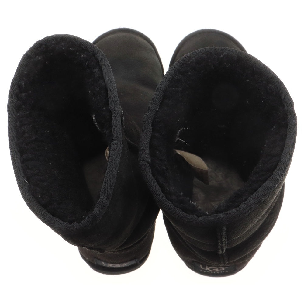 CHROME HEARTS(クロムハーツ) ×UGG アグ スモールCHクロス装飾 ムートン レザーブーツ ブラック