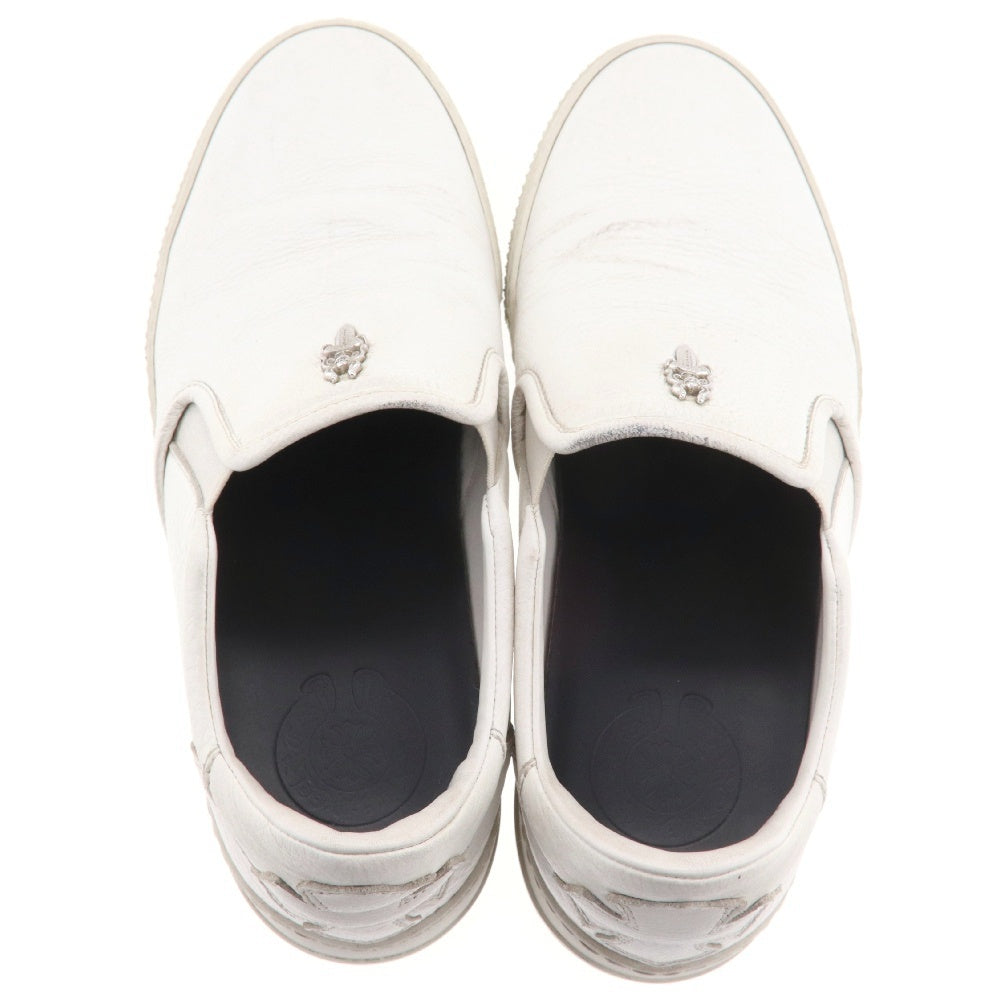 CHROME HEARTS(クロムハーツ) SLIP ON スリッポン CHプラス レザーパッチ ダガー ローカットスニーカー ホワイト