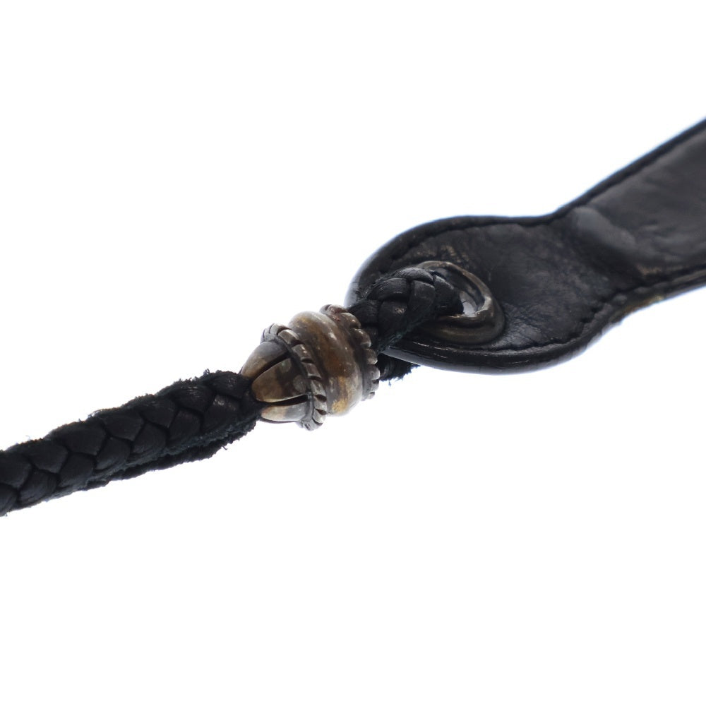 CHROME HEARTS(クロムハーツ) SHOE HORN SHORT2 LTHR シューホーン-ショート♯2 ラージブレイデッドストラップ 靴ベラ ブラック