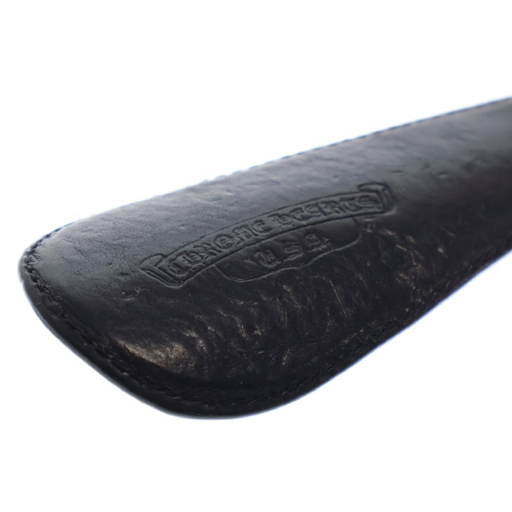CHROME HEARTS(クロムハーツ) SHOE HORN SHORT2 LTHR シューホーン-ショート♯2 ラージブレイデッドストラップ 靴ベラ ブラック