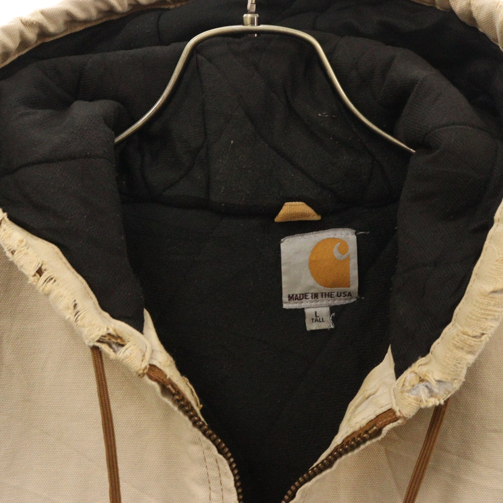 CARHARTT(カーハート) VINTAGE ACTIVE JACKET ヴィンテージ ダメージ ジップアップ フード デニムアクティブジャケット ベージュ