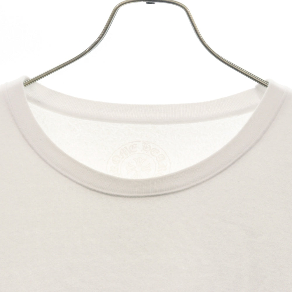 CHROME HEARTS(クロムハーツ) Horseshoe Crewneck Sweatshirt アームフローラルホースシュープリント クルーネックスウェットトレーナー ホワイト
