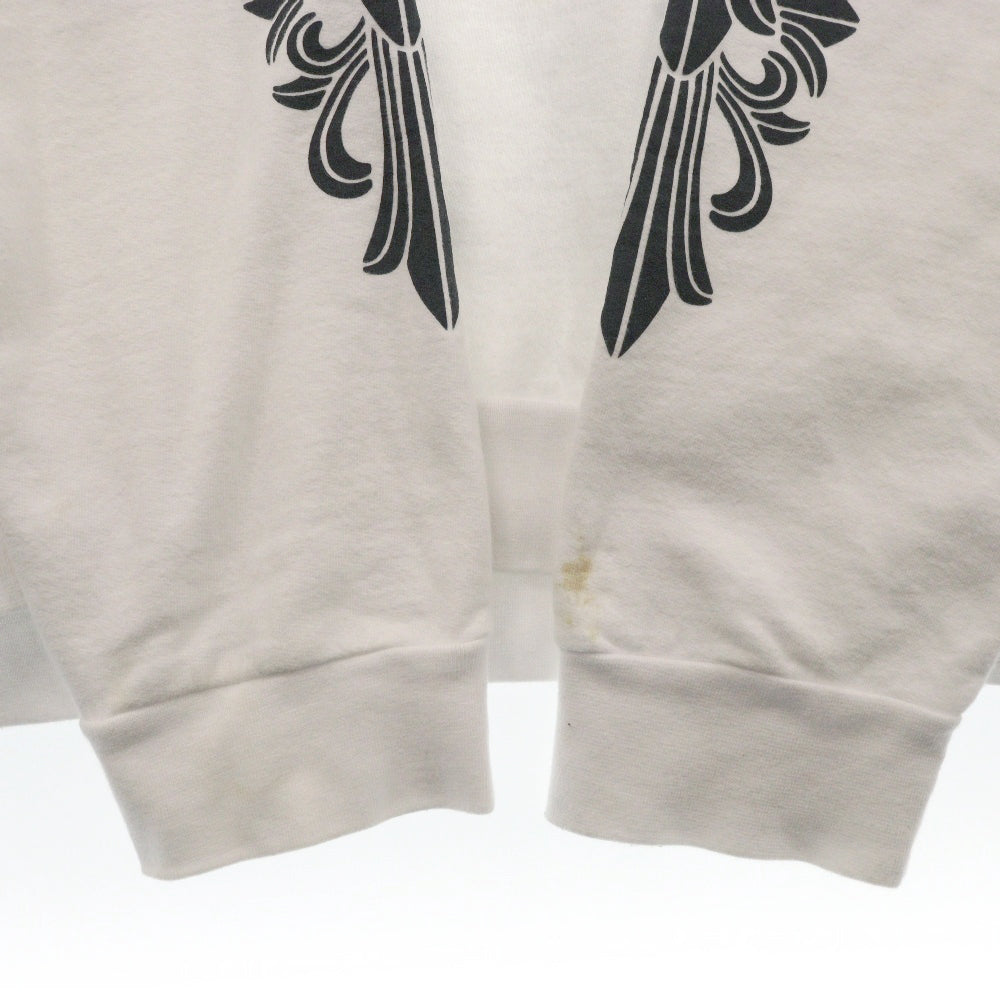 CHROME HEARTS(クロムハーツ) Horseshoe Crewneck Sweatshirt アームフローラルホースシュープリント クルーネックスウェットトレーナー ホワイト