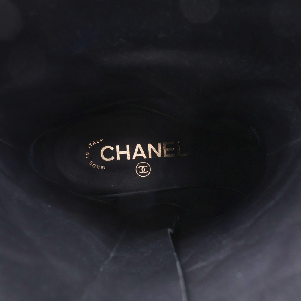 CHANEL(シャネル) ココマーク マトラッセ サイドジップ レザー ショートブーツ ブラック レディース G36707