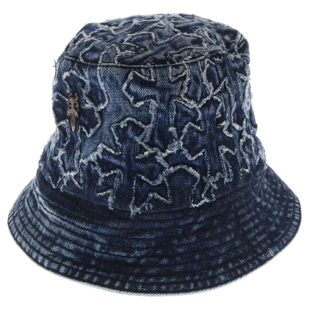 CHROME HEARTS(クロムハーツ) Dagger Cross Patch Denim Bucket Hat ダガークロスパッチ デニムバケットハット 帽子 ブルー