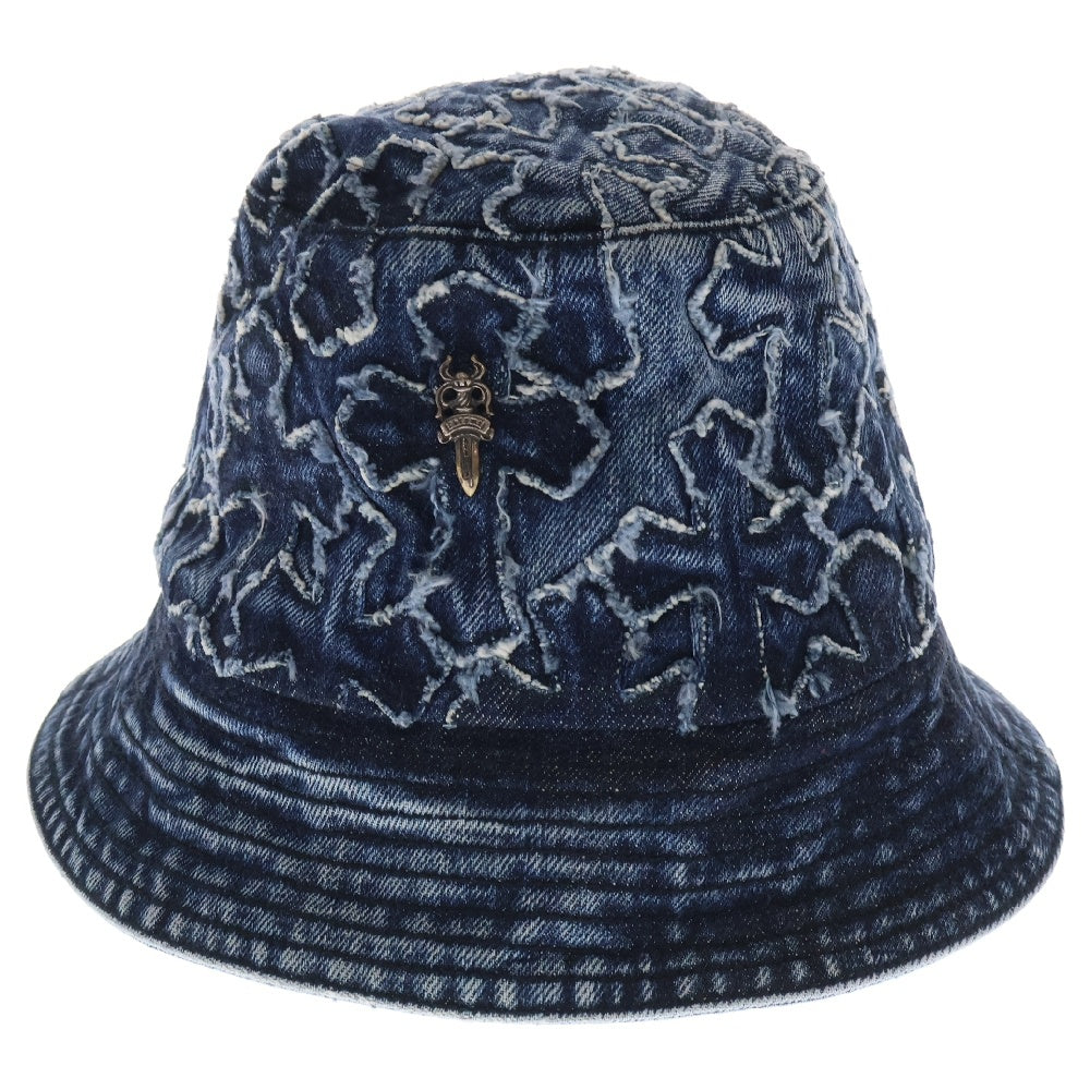CHROME HEARTS(クロムハーツ) Dagger Cross Patch Denim Bucket Hat ダガークロスパッチ デニムバケットハット 帽子 ブルー