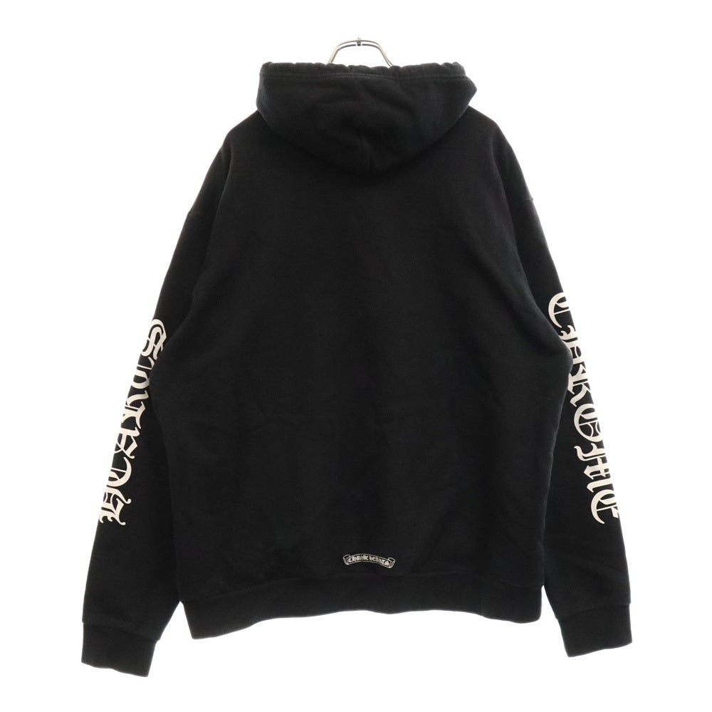 CHROME HEARTS(クロムハーツ) SWTSHRT PLVR 袖英字プリントプルオーバーパーカー ブラック