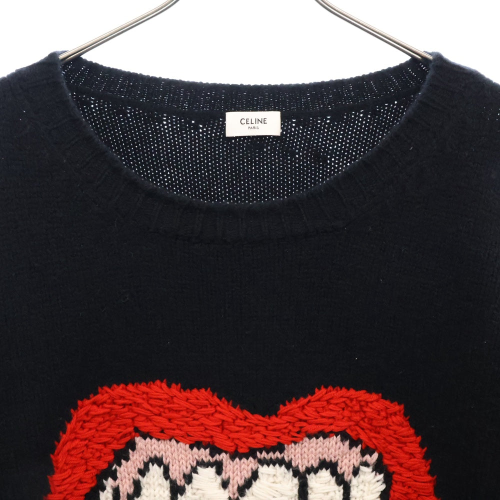 CELINE(セリーヌ) 21SS THE DANCING KID Loose Crew Neck Knit ザ・ダンシングキッド ルーズクルーネックニット オーバーサイズ セーター ブラック 2A04L714M