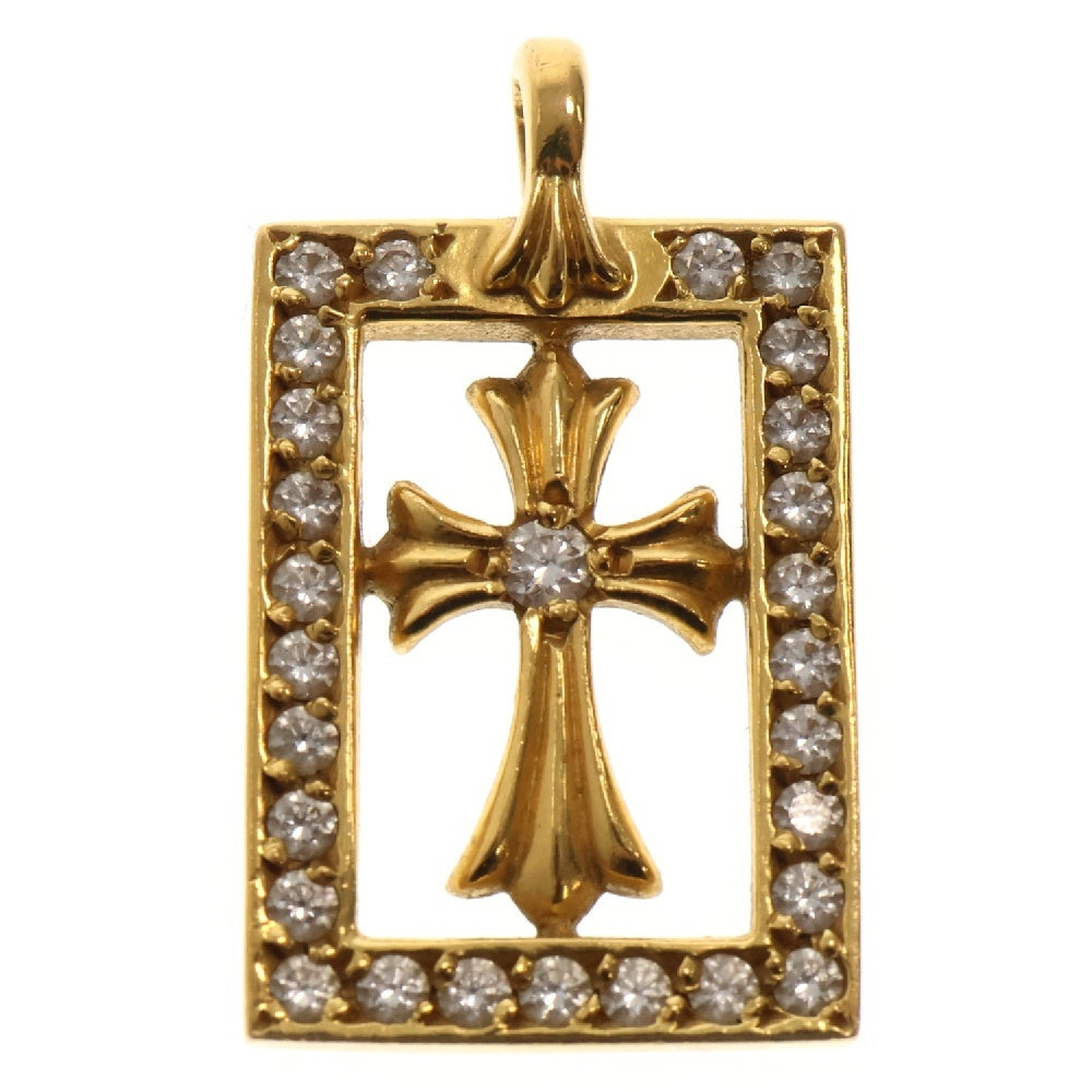 CHROME HEARTS(クロムハーツ) 22K FRMD OPN BBYFAT P/D 22K フレームドオープン ベイビーファット PAVEダイヤ ゴールドネックレストップ