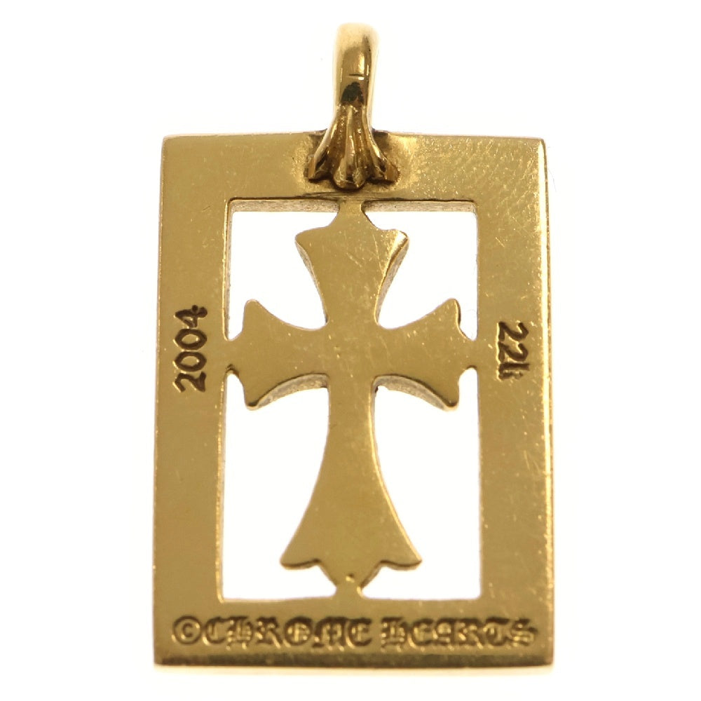CHROME HEARTS(クロムハーツ) 22K FRMD OPN BBYFAT P/D 22K フレームドオープン ベイビーファット PAVEダイヤ ゴールドネックレストップ