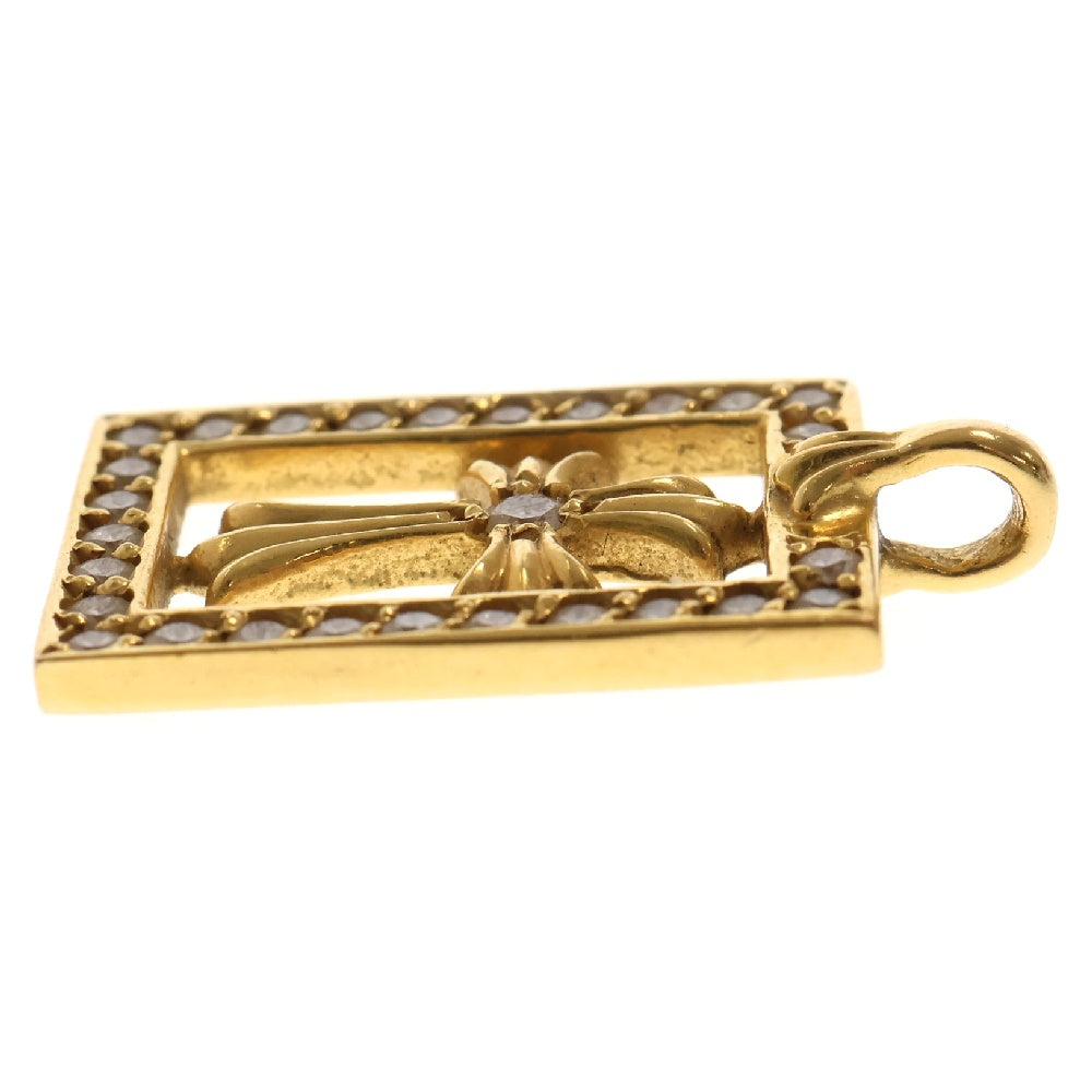 CHROME HEARTS(クロムハーツ) 22K FRMD OPN BBYFAT P/D 22K フレームドオープン ベイビーファット PAVEダイヤ ゴールドネックレストップ