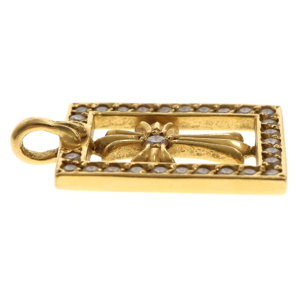 CHROME HEARTS(クロムハーツ) 22K FRMD OPN BBYFAT P/D 22K フレームドオープン ベイビーファット PAVEダイヤ ゴールドネックレストップ