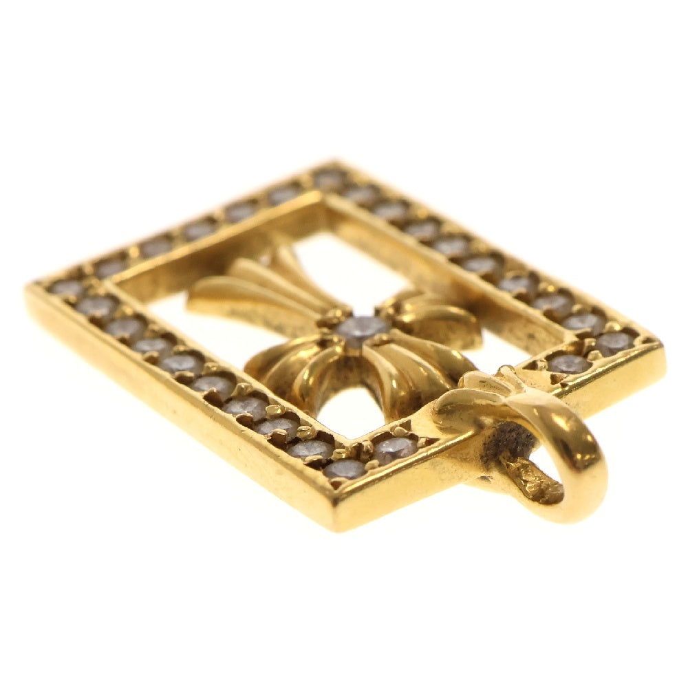 CHROME HEARTS(クロムハーツ) 22K FRMD OPN BBYFAT P/D 22K フレームドオープン ベイビーファット PAVEダイヤ ゴールドネックレストップ