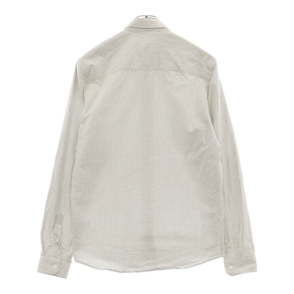 AMI Alexandre Mattiussi(アミアレクサンドルマテュッシ) BUTTON DOWN SHIRT ボタンダウンシャツ フロントロゴ刺繍 ストライプ柄長袖シャツ BFHC013.403 ホワイト/グレー