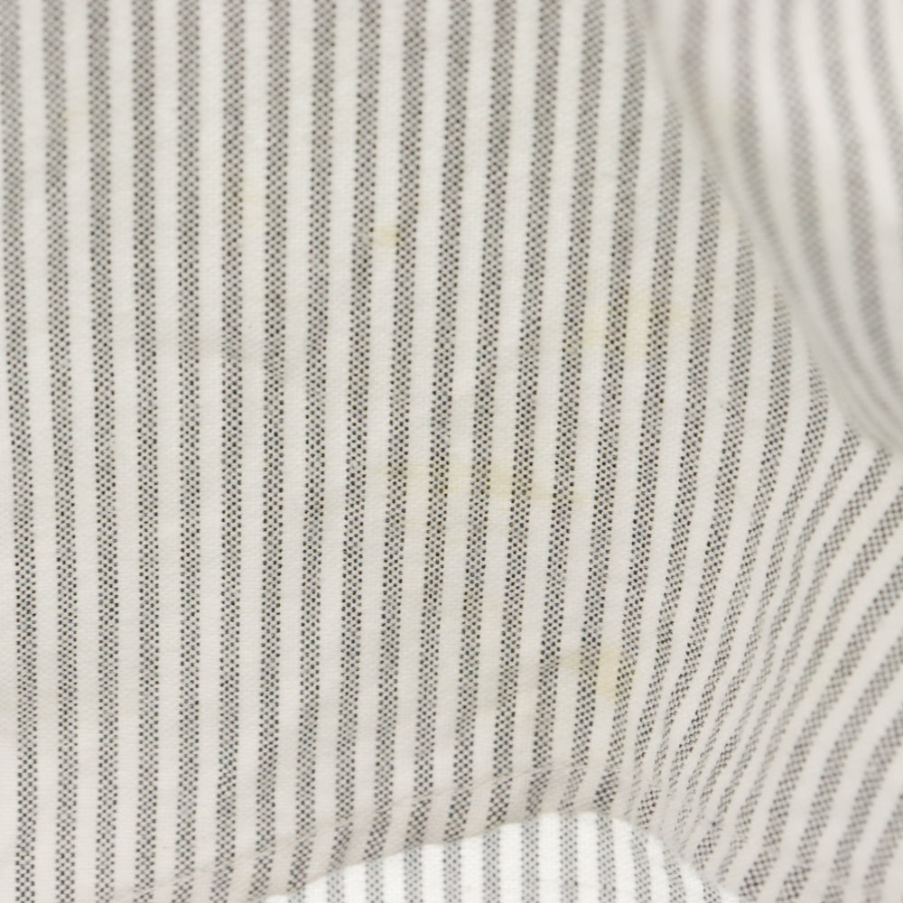 AMI Alexandre Mattiussi(アミアレクサンドルマテュッシ) BUTTON DOWN SHIRT ボタンダウンシャツ フロントロゴ刺繍 ストライプ柄長袖シャツ BFHC013.403 ホワイト/グレー