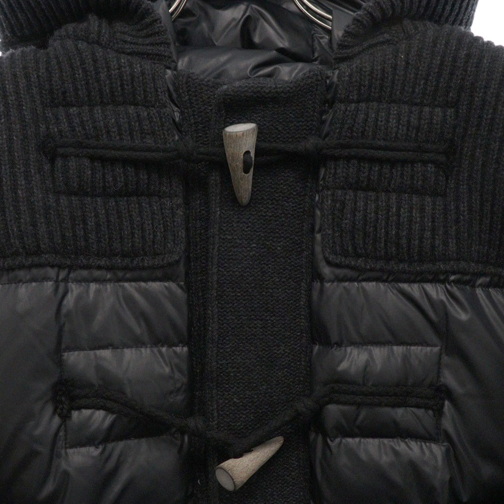 BBR(ビービーアール) RULES SHORT DOWN DUFFLE COAT ナイロン ニット切替 ダッフル ダウンジャケット ブラック