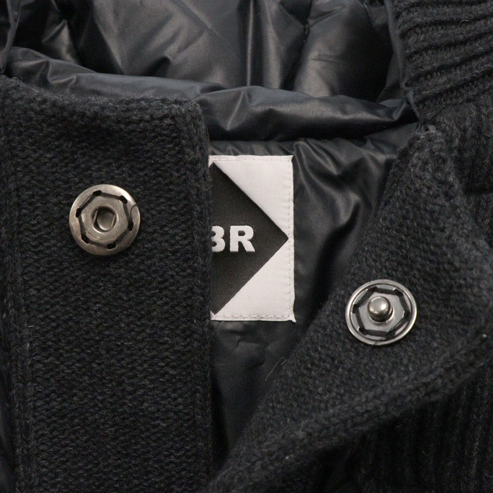 BBR(ビービーアール) RULES SHORT DOWN DUFFLE COAT ナイロン ニット切替 ダッフル ダウンジャケット ブラック
