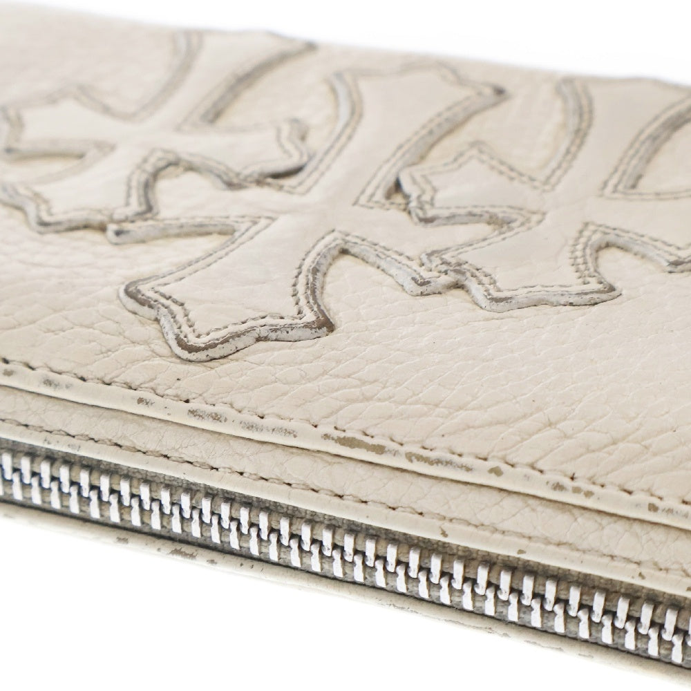 CHROME HEARTS(クロムハーツ) REC F ZIP 3クロス ラウンドジップレザーウォレット 財布 ホワイト