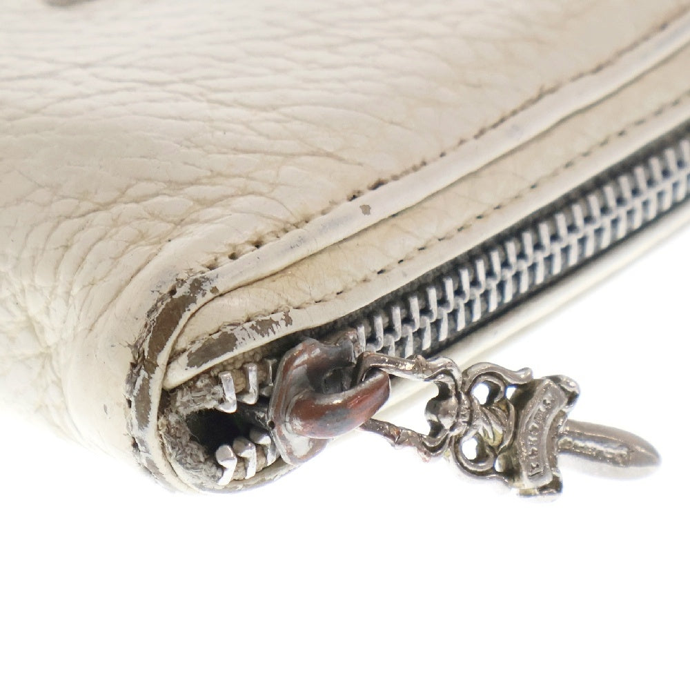 CHROME HEARTS(クロムハーツ) REC F ZIP 3クロス ラウンドジップレザーウォレット 財布 ホワイト