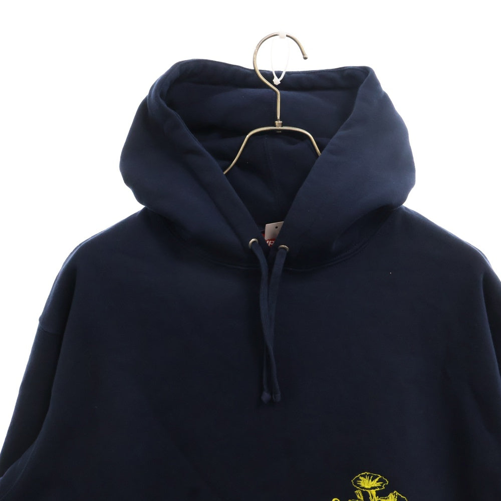 SUPREME(シュプリーム) 24AW Wild Embroidered Hooded Sweatshirt ワイルドエンブロイダード フーディー スウェットプルオーバーパーカーネイビー