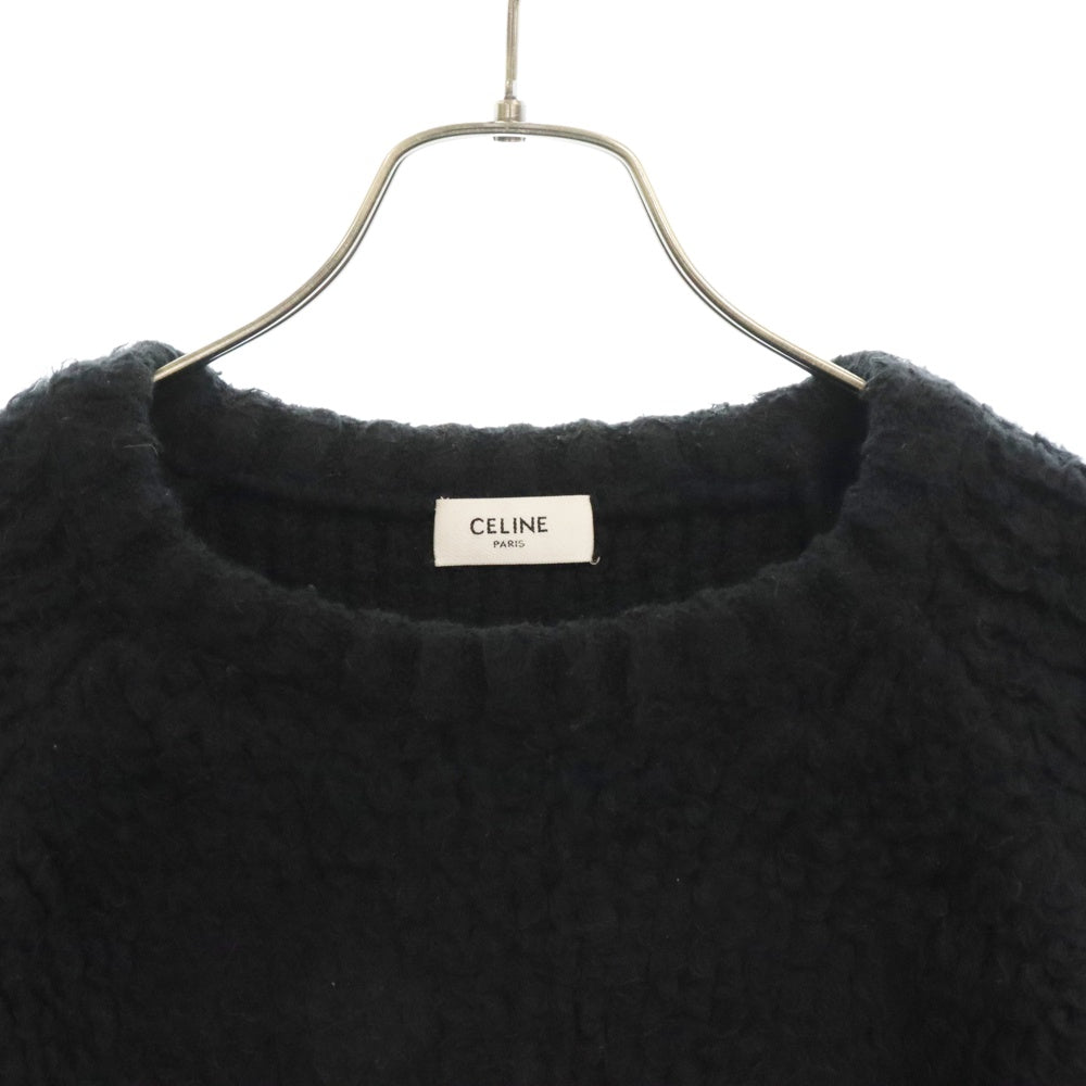 CELINE(セリーヌ) 21AW オーバーサイズブラッシュドコットンセーターニット ブラック/ホワイト 2A32P118O