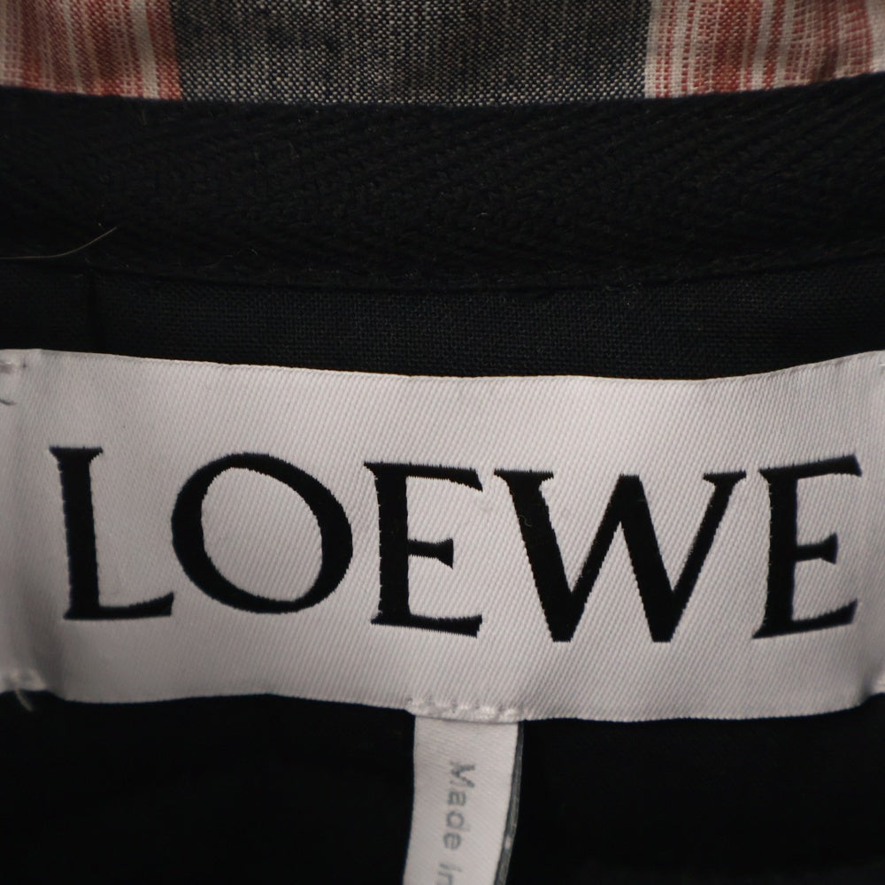 LOEWE(ロエベ) 22AW キルトチェックフーディー シャツジャケット H526Y05W60 ピンク/ブラック