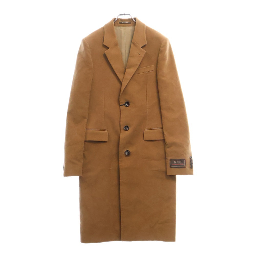 GUCCI(グッチ) スムースコート グッチ ウェブ ラベル付き ロングコート ブラウン 774538 Z370C