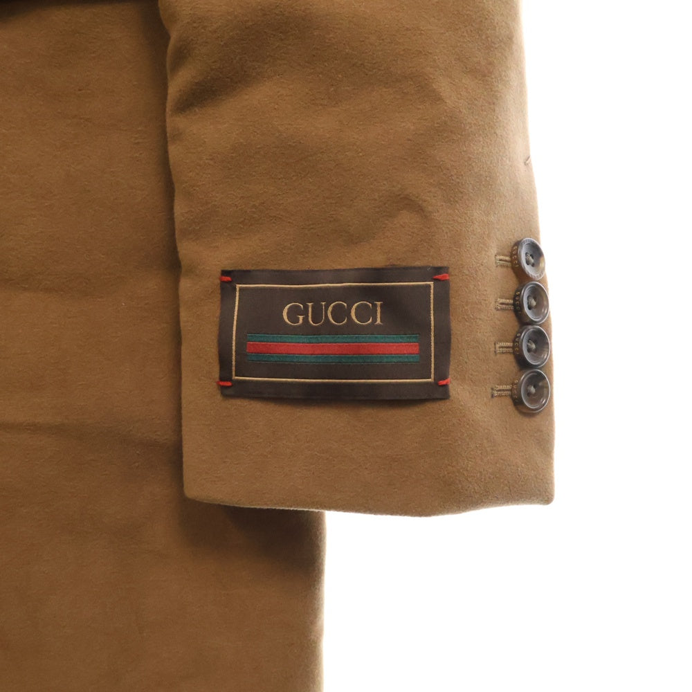 GUCCI(グッチ) スムースコート グッチ ウェブ ラベル付き ロングコート ブラウン 774538 Z370C