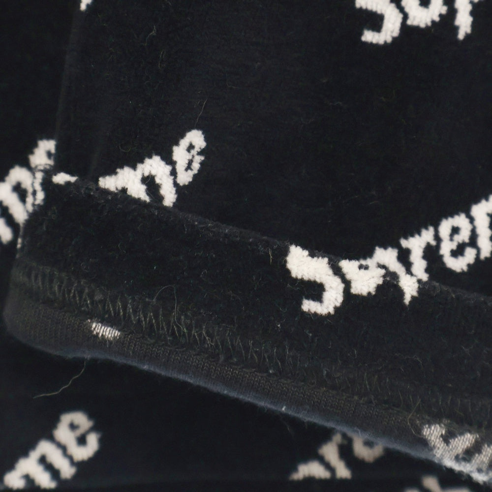 SUPREME(シュプリーム) 17AW Velour Diagonal Logo L/S Top ベロアダイアゴナルロゴ ロングスリーブTシャツ ブラック
