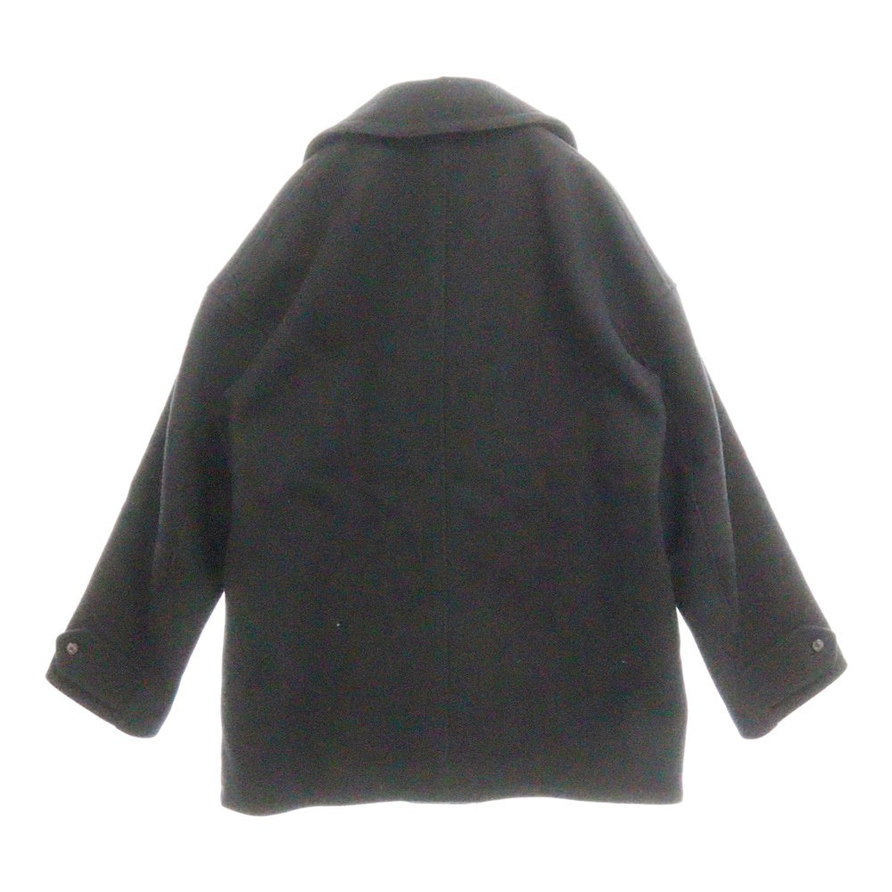 VISVIM(ヴィスヴィム) LIEUTENANT P.COAT オリジナルアンカー刻印水牛ボタン コート ブラック 0123205013019