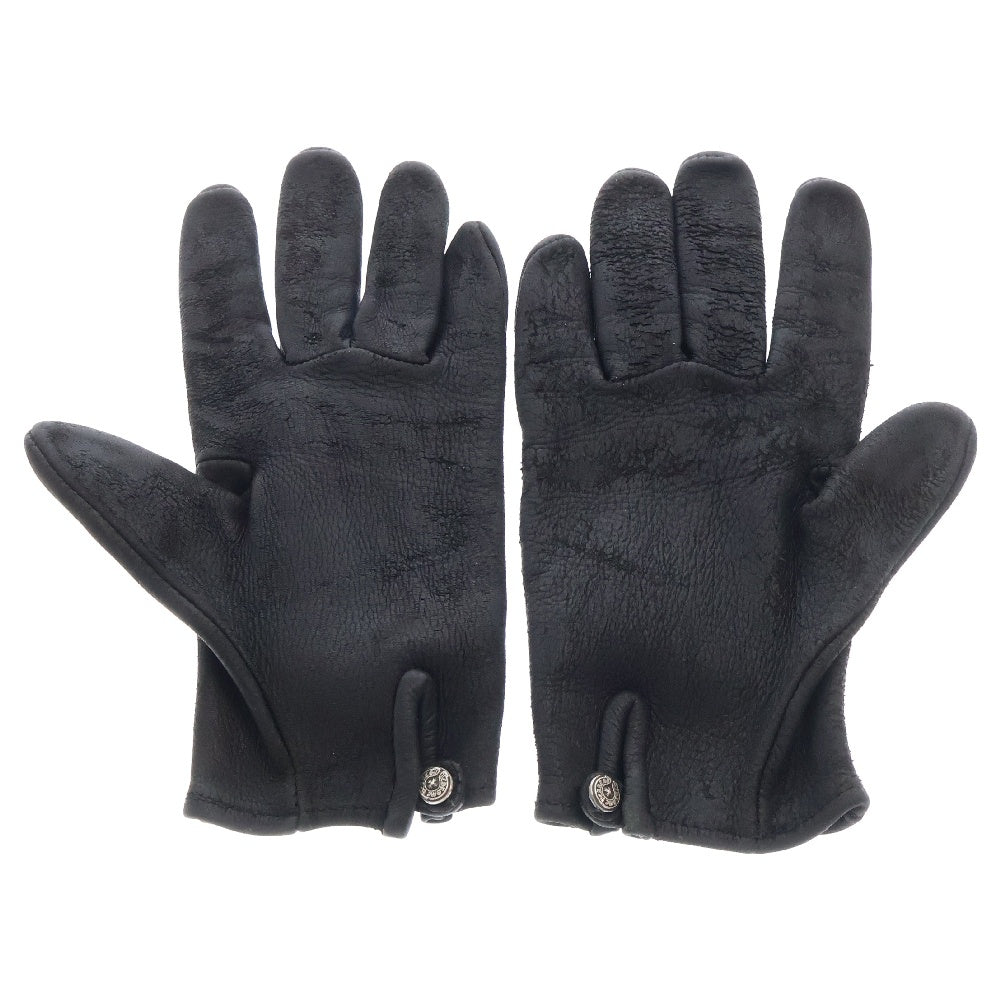 CHROME HEARTS(クロムハーツ) GROVE レザーグローブ ホースシューロゴボタンレザーグローブ ブラック