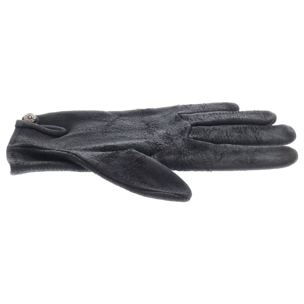 CHROME HEARTS(クロムハーツ) GROVE レザーグローブ ホースシューロゴボタンレザーグローブ ブラック