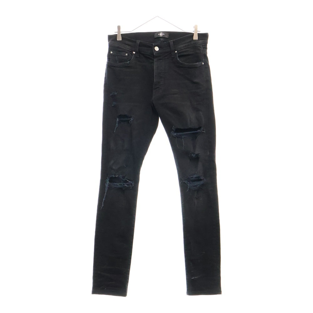 AMIRI(アミリ) THRASHER JEAN ダメージ加工 スラッシャー ストレッチスキニーデニムパンツ ブラック