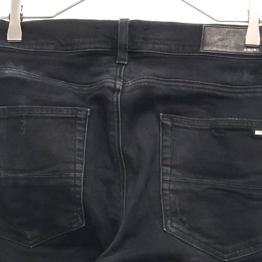AMIRI(アミリ) THRASHER JEAN ダメージ加工 スラッシャー ストレッチスキニーデニムパンツ ブラック