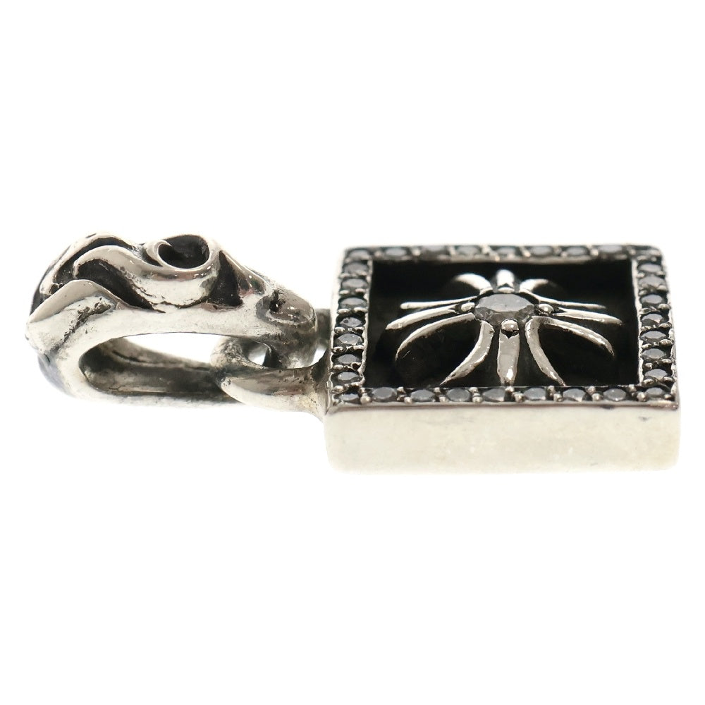 CHROME HEARTS(クロムハーツ) FRAMED CH PLUS P D フレームドCHプラス アフター PAVEダイヤ チャーム シルバーネックレストップ